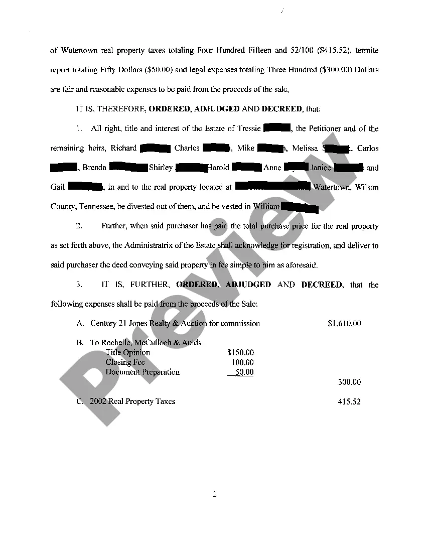 Get A09 Order Confirming Sale of Real Property Preview A09 Order Confirming Sale of Real Property