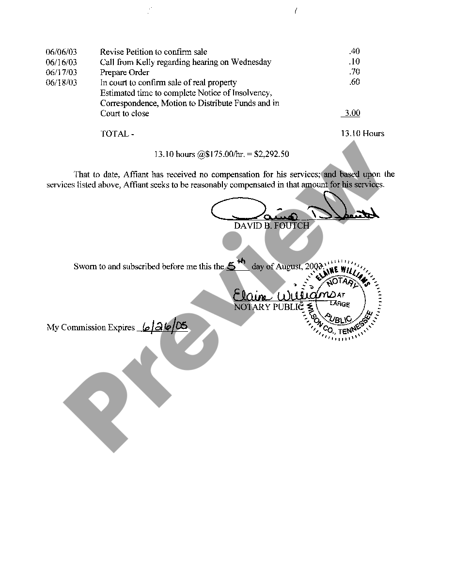 page 1 A13 Affidavit of Attorney's Fees preview