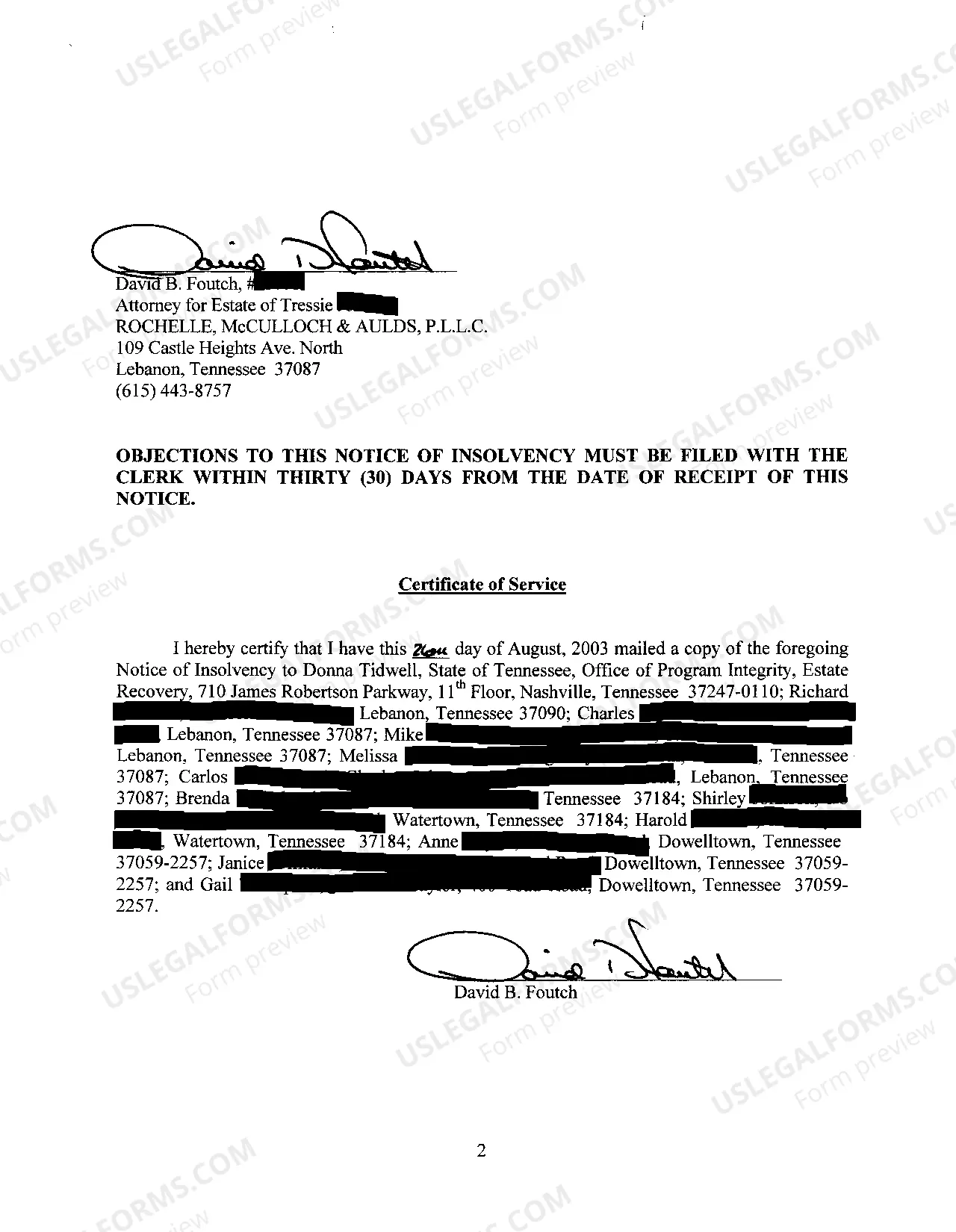 Preview A14 Notice of Insolvency