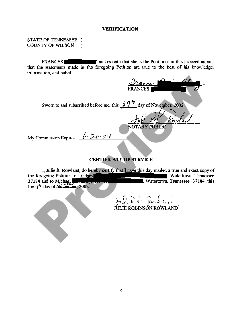 Preview A04 Petition For Specific Property And For Support