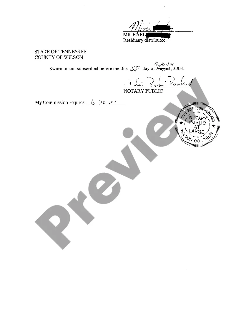 Preview A09 Statement In Lieu of Final Accounting