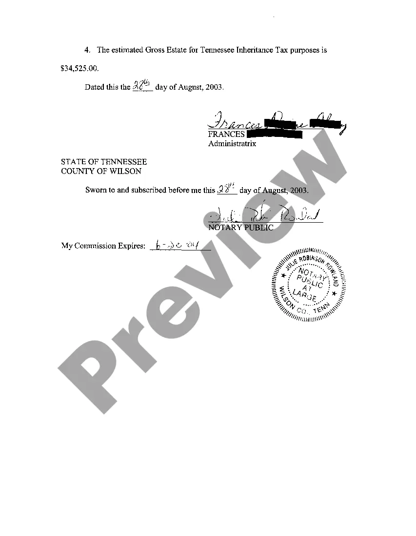 Preview A10 Statement In Lieu of Final Accounting