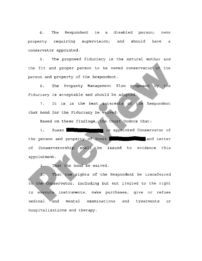 Get A03 Agreed Order Appointing Conservator Preview A03 Agreed Order Appointing Conservator