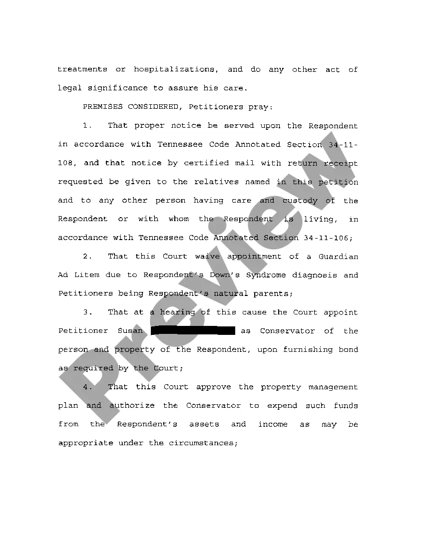 Preview A01 Petition To Appoint Conservator