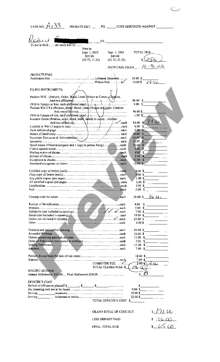 Preview A07 Letter to Court Clerk regarding fee payment