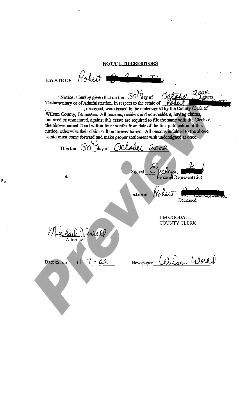 Preview A01 Petition For Letters of Administration