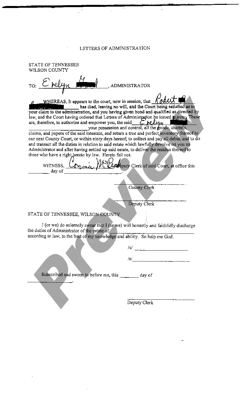 Preview A01 Petition For Letters of Administration