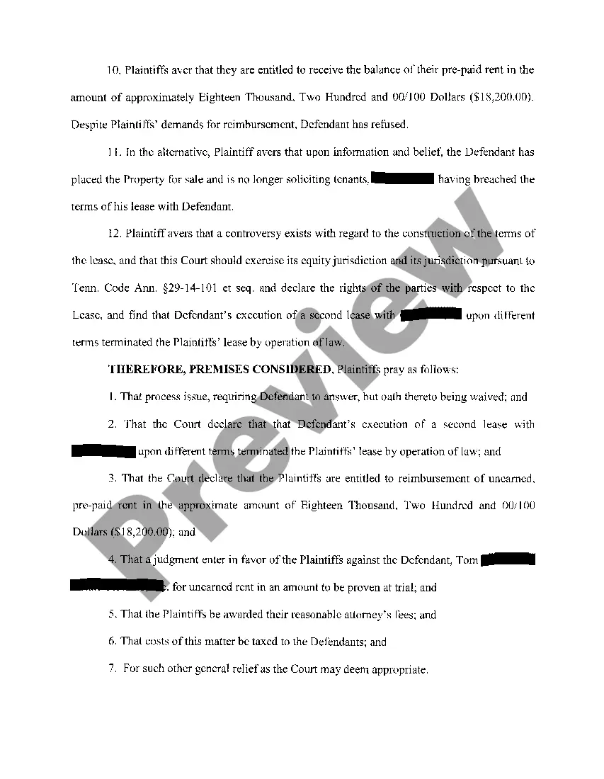 Get A01 Complaint For Declaratory Judgment And Damages Preview A01 Complaint For Declaratory Judgment And Damages