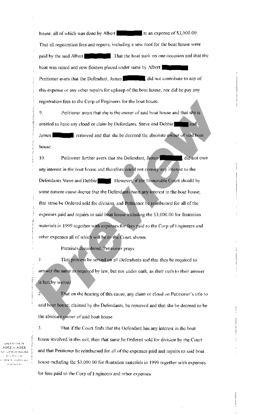 Preview A01 Petition To Quite Title To Boat House
