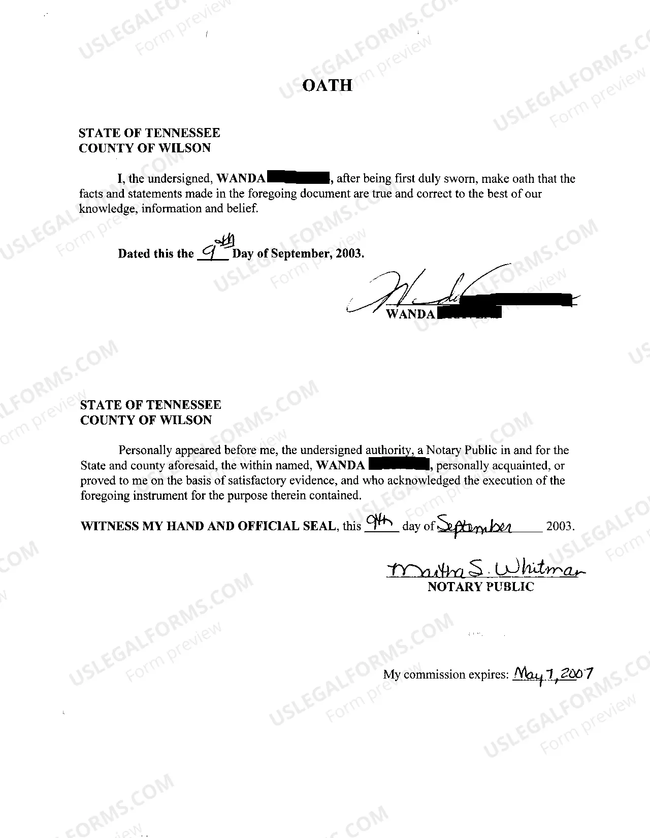 Preview A02 Oath of Defendants regarding claims