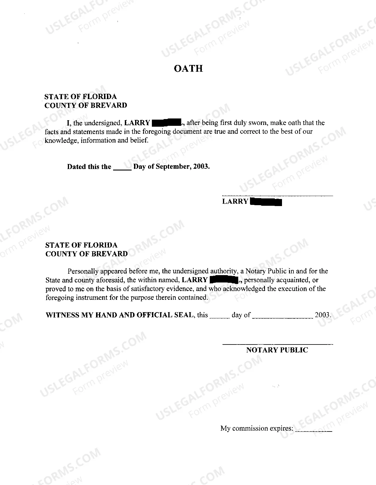 Preview A02 Oath of Defendants regarding claims