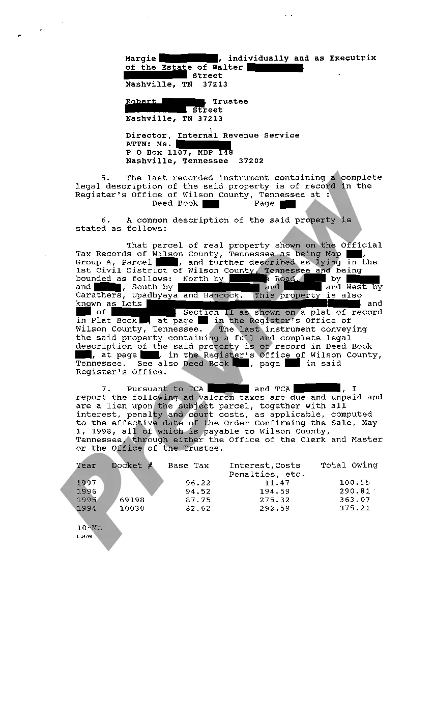 Preview A04 Masters Report of Delinquent Taxes