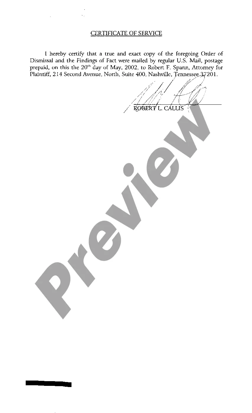 Preview A10 Order of Dismissal with Prejudice