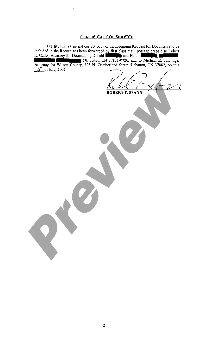 Preview A11 Notice of Appeal and Request for Documents in Appellate Record