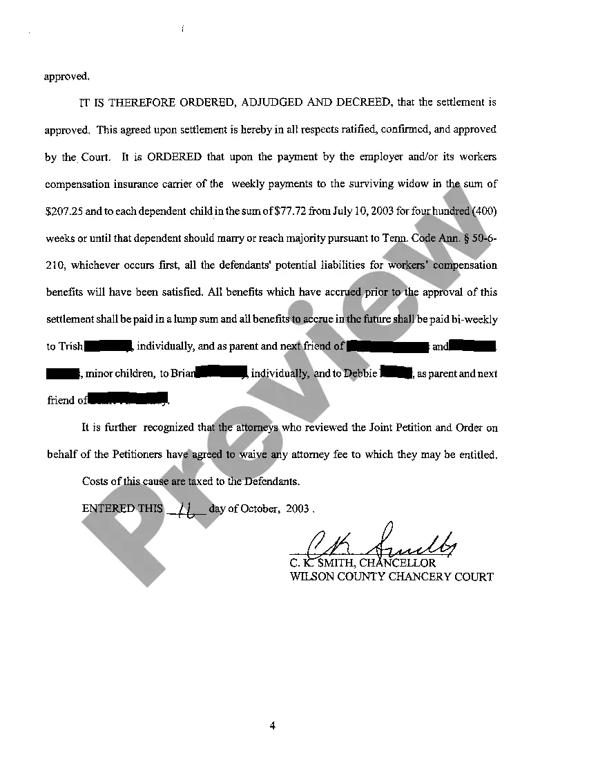 Get A02 Order Approving Workers Compensation Settlement Preview A02 Order Approving Workers Compensation Settlement