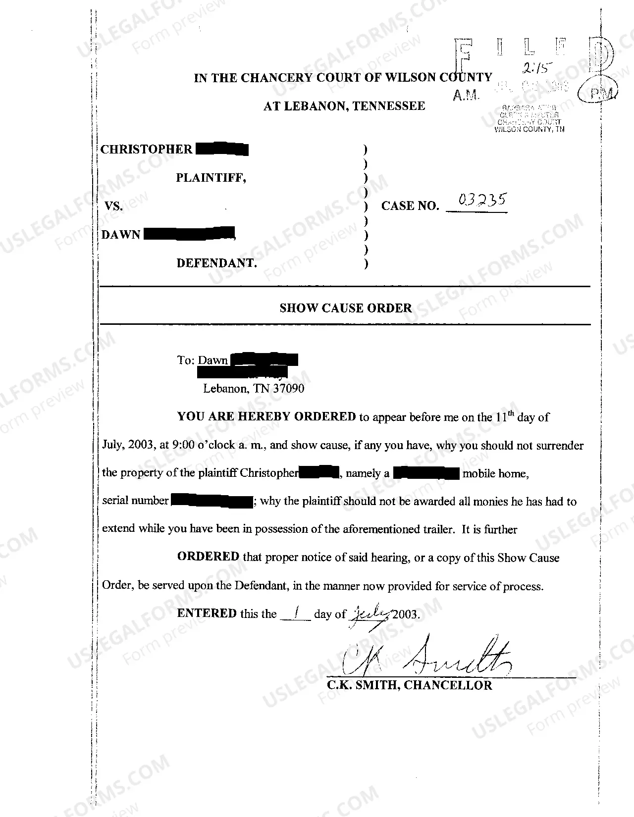 Preview A01 Complaint To Recover Personal Property