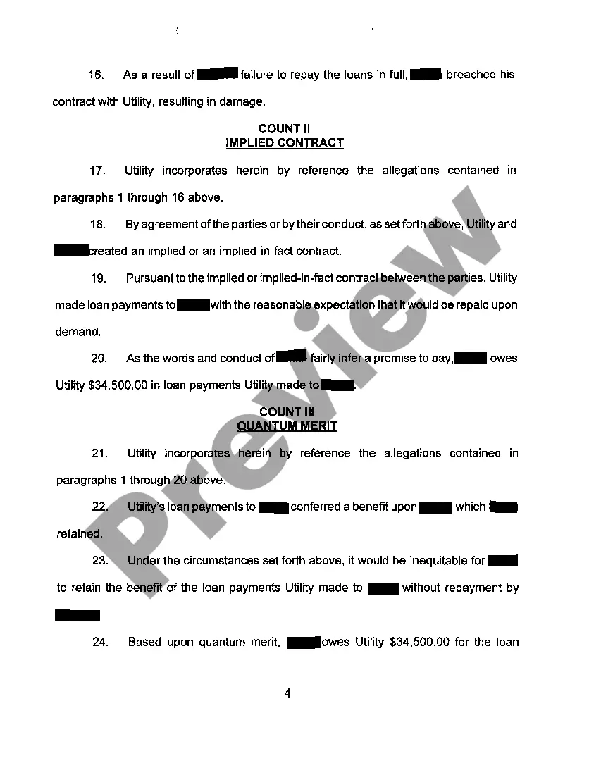 Preview A01 Complaint for Demand for Payment