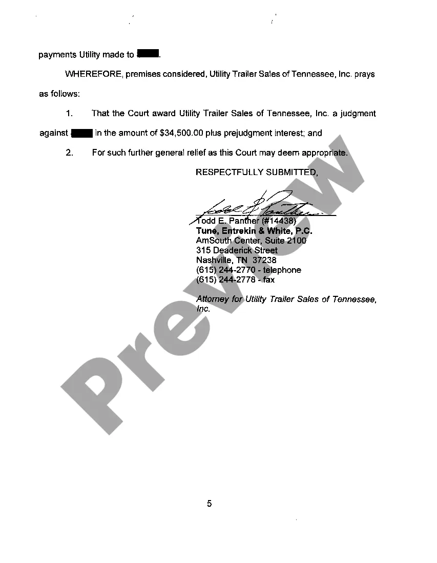 Preview A01 Complaint for Demand for Payment