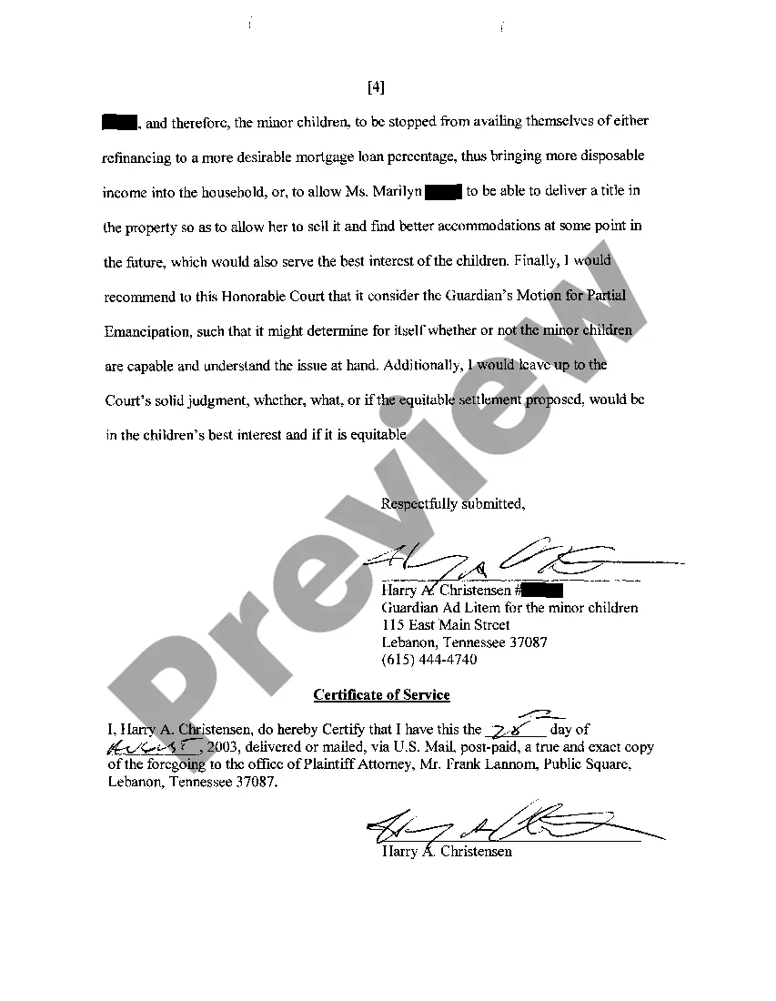 Get A03 Motion For Partial Emancipation of Minor Child Preview A03 Motion For Partial Emancipation of Minor Child