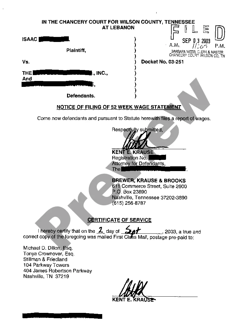 Preview A03 Affidavit regarding service