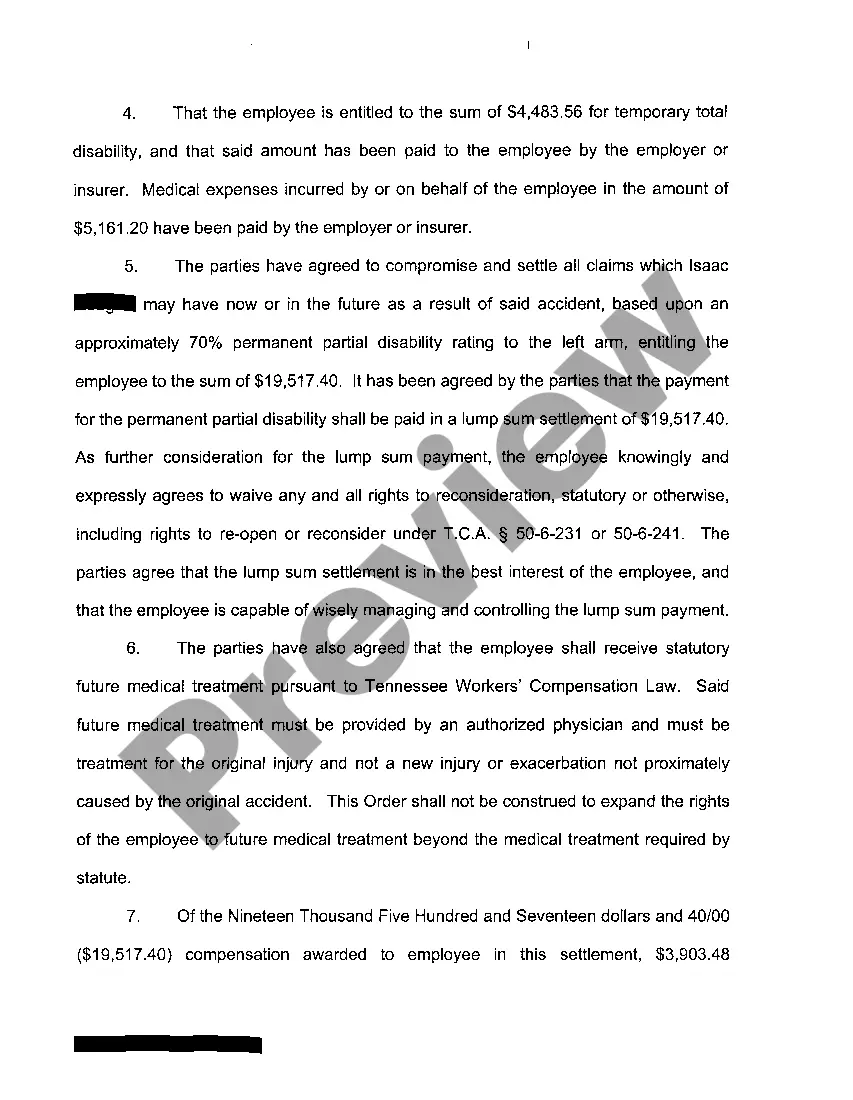Get A04 Order Approving Workers' Compensation Settlement Preview A04 Order Approving Workers' Compensation Settlement