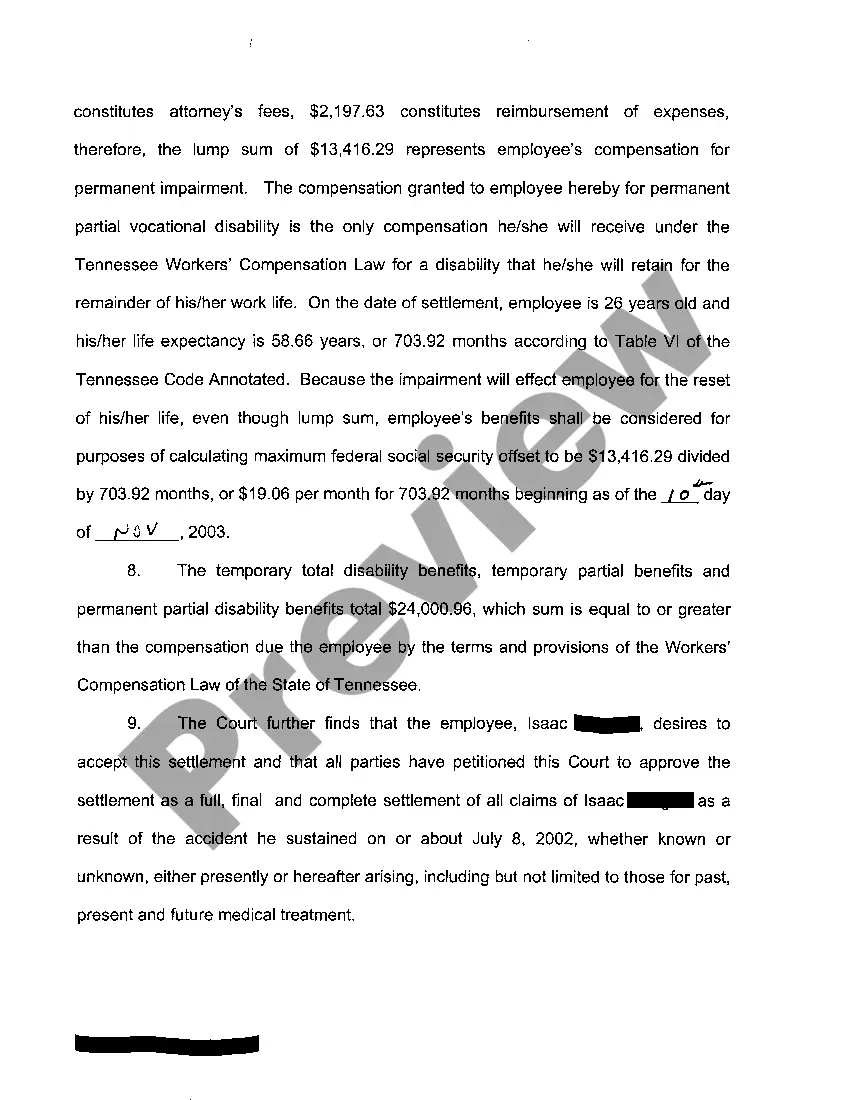 Get A04 Order Approving Workers' Compensation Settlement Preview A04 Order Approving Workers' Compensation Settlement