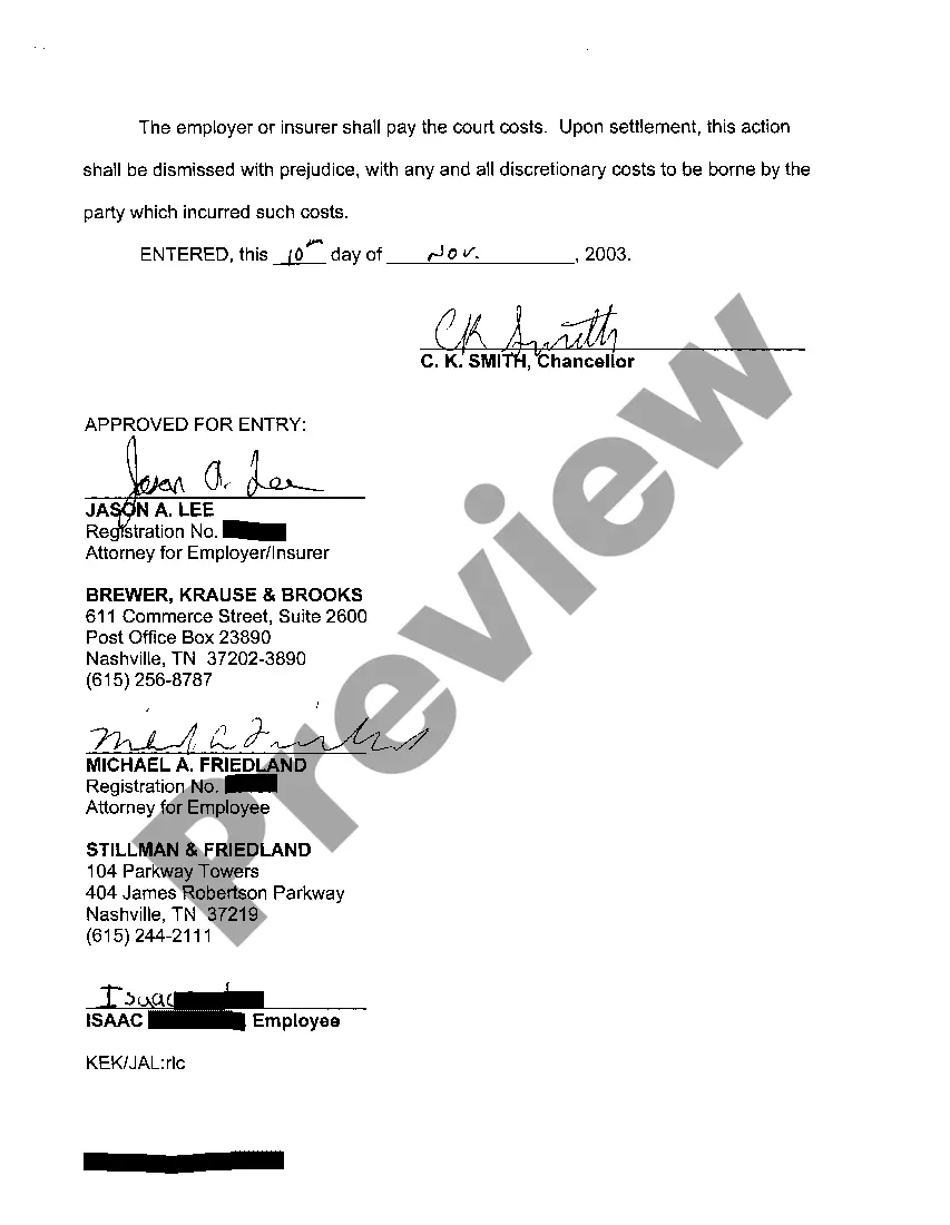 Get A04 Order Approving Workers' Compensation Settlement Preview A04 Order Approving Workers' Compensation Settlement