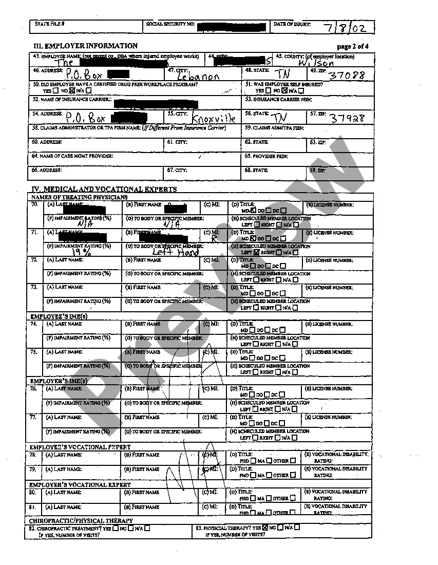 Preview A05 Workers Compensation Statistical Data Form
