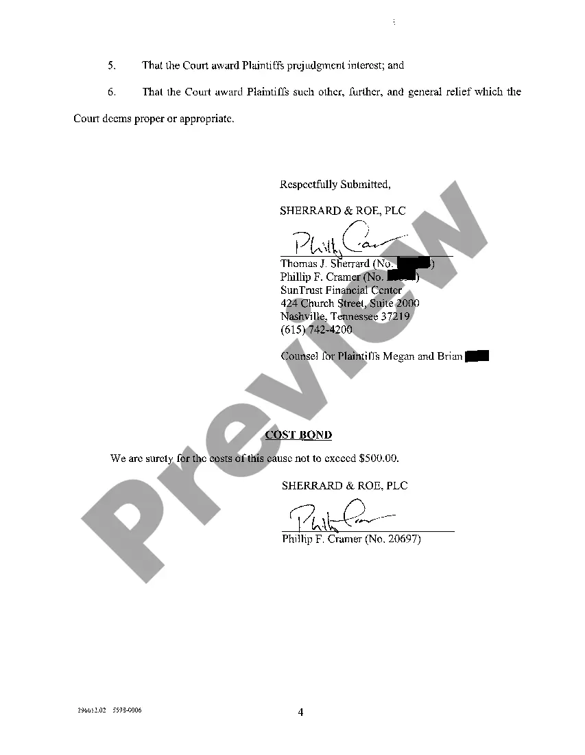 Preview A01 Complaint for Specific Performance regarding Real Estate Purchase Agreement