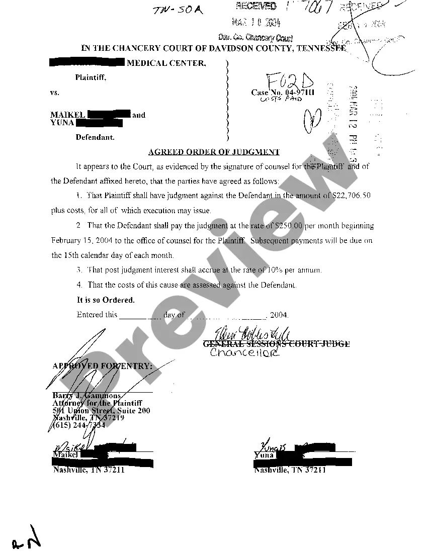 Preview A02 Agreed Order of Judgment