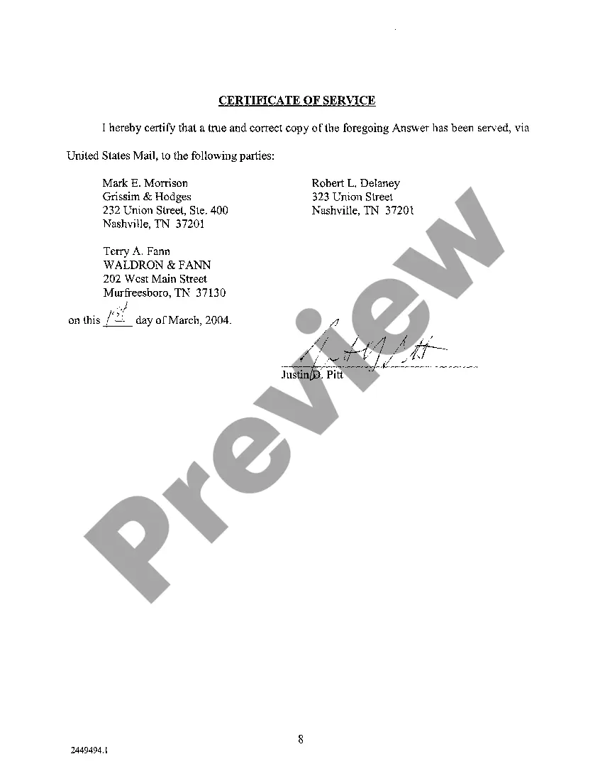 Preview A04 Answer to verified complaint alleging violation of confidentiality agreement