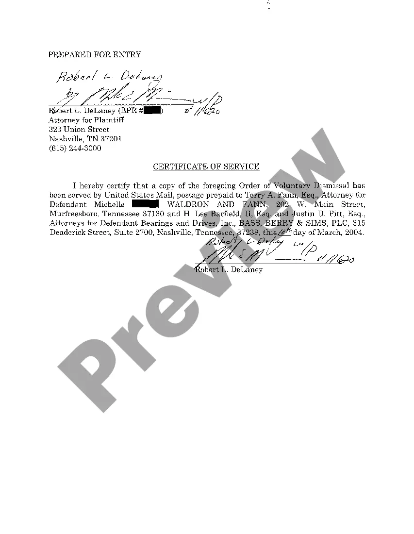 Get A06 Order of Voluntary Dismissal Preview A06 Order of Voluntary Dismissal