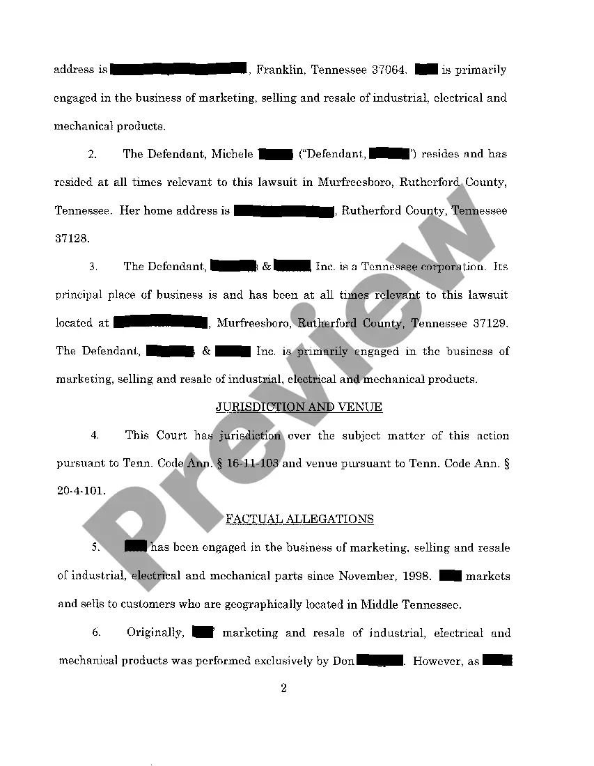 Preview A01 Verified Complaint alleging violation of confidentiality agreement