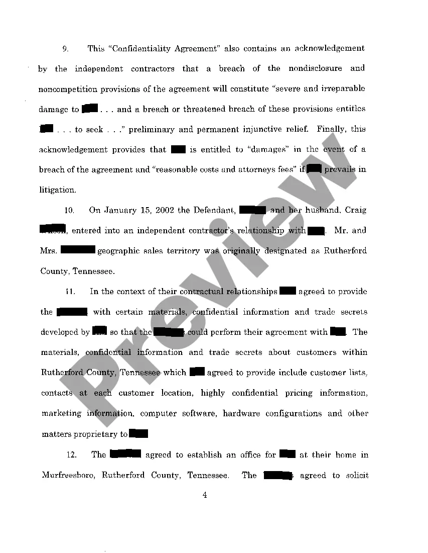 Preview A01 Verified Complaint alleging violation of confidentiality agreement