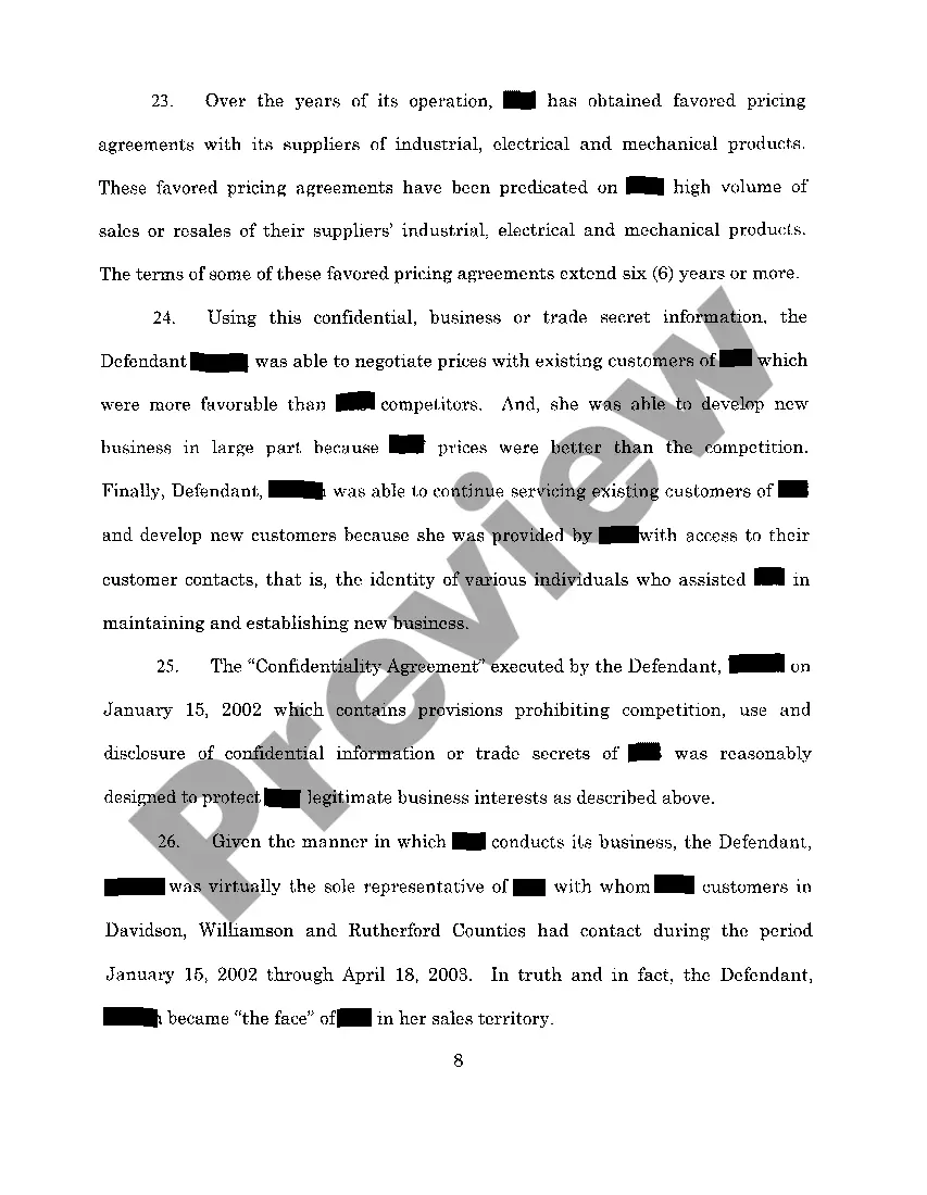 Preview A01 Verified Complaint alleging violation of confidentiality agreement