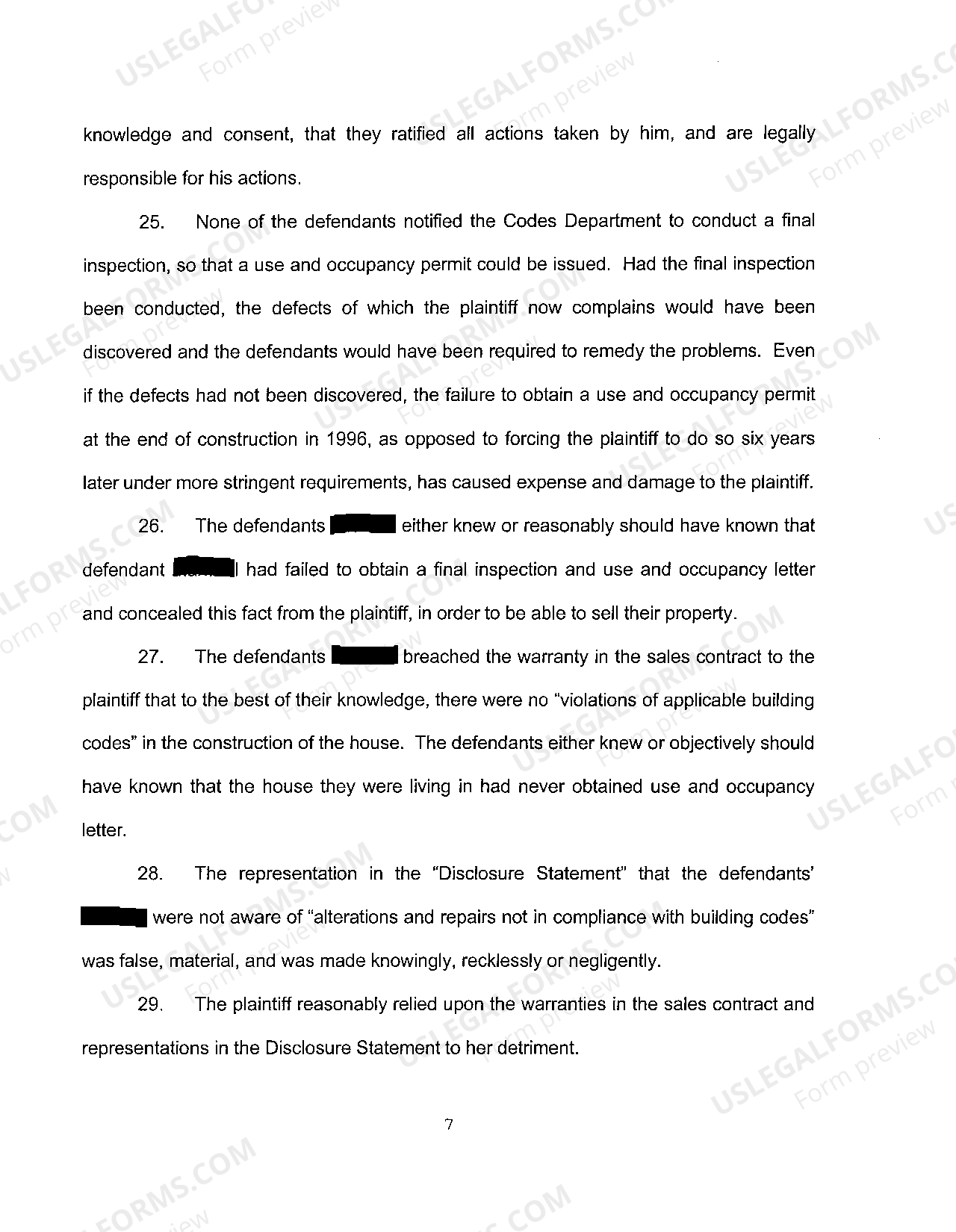 Tennessee Complaint regarding Misrepresentations in Sales Contract US