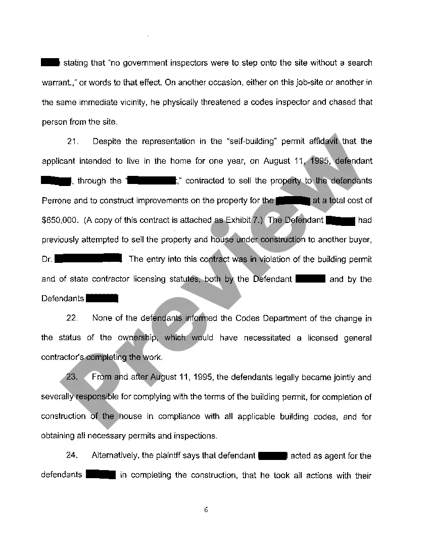 Preview A01 Complaint regarding Misrepresentations in Sales Contract