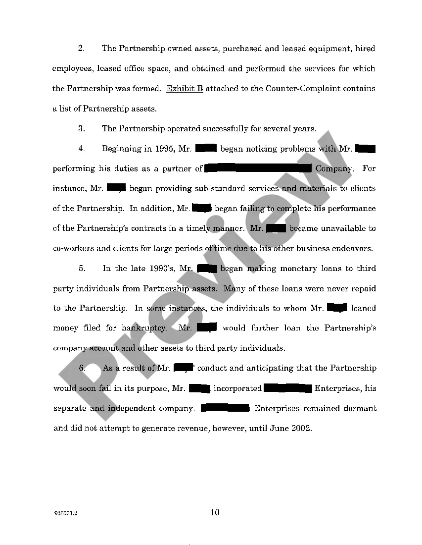 Preview A02 Sworn Answer And Counterclaim