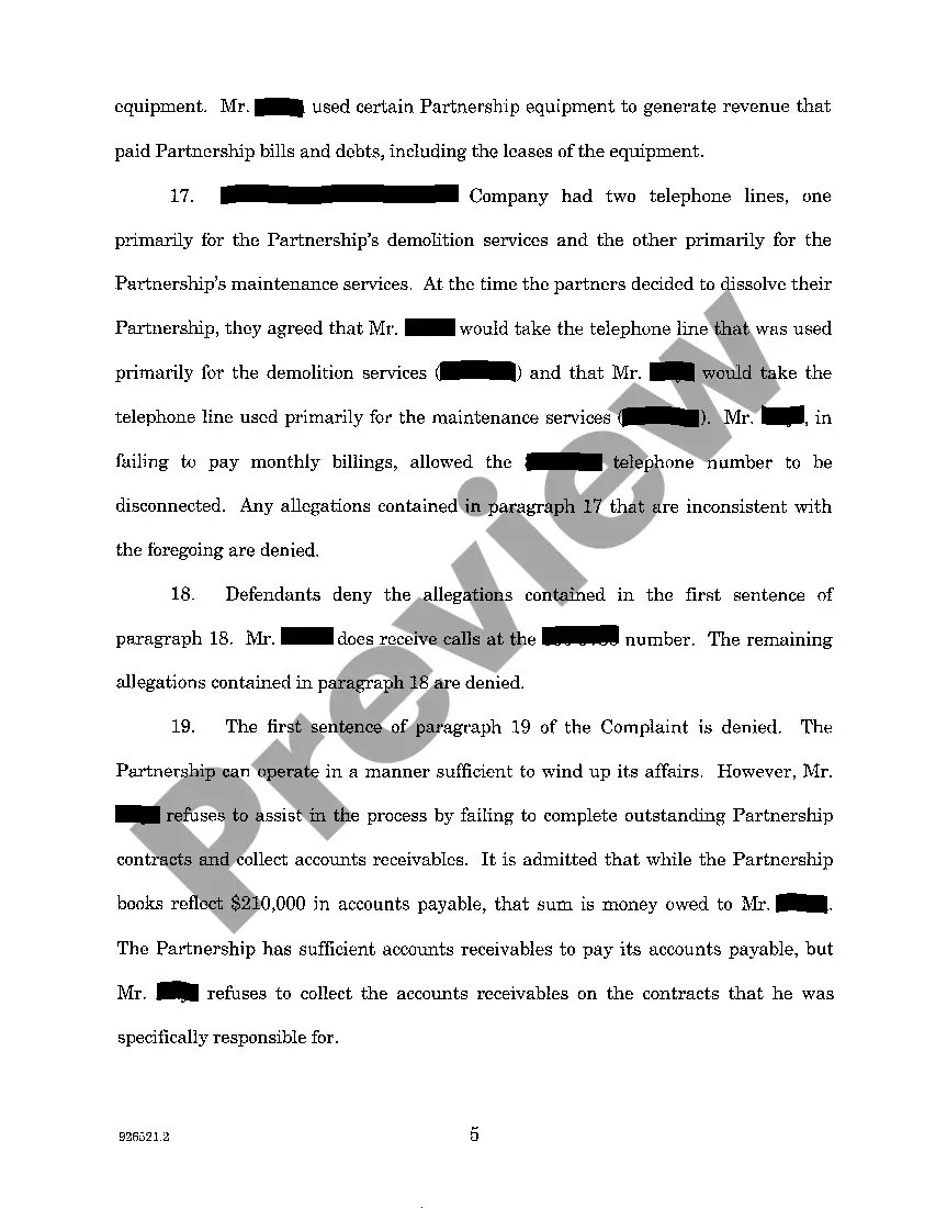 Preview A02 Sworn Answer And Counterclaim