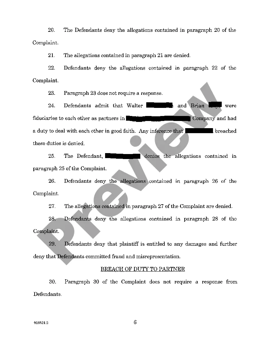 Preview A02 Sworn Answer And Counterclaim