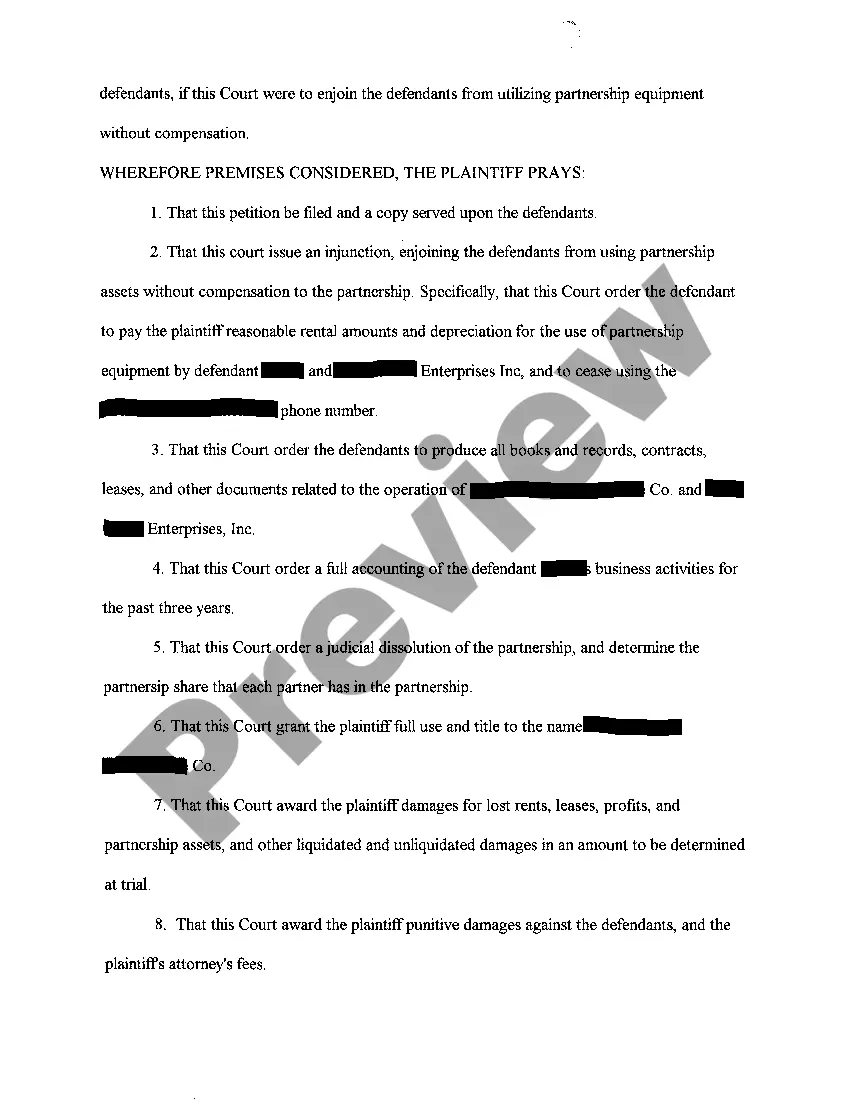 Preview A01 Complaint seeking Dissolution and Split of Assets