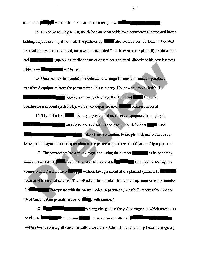 Preview A01 Complaint seeking Dissolution and Split of Assets