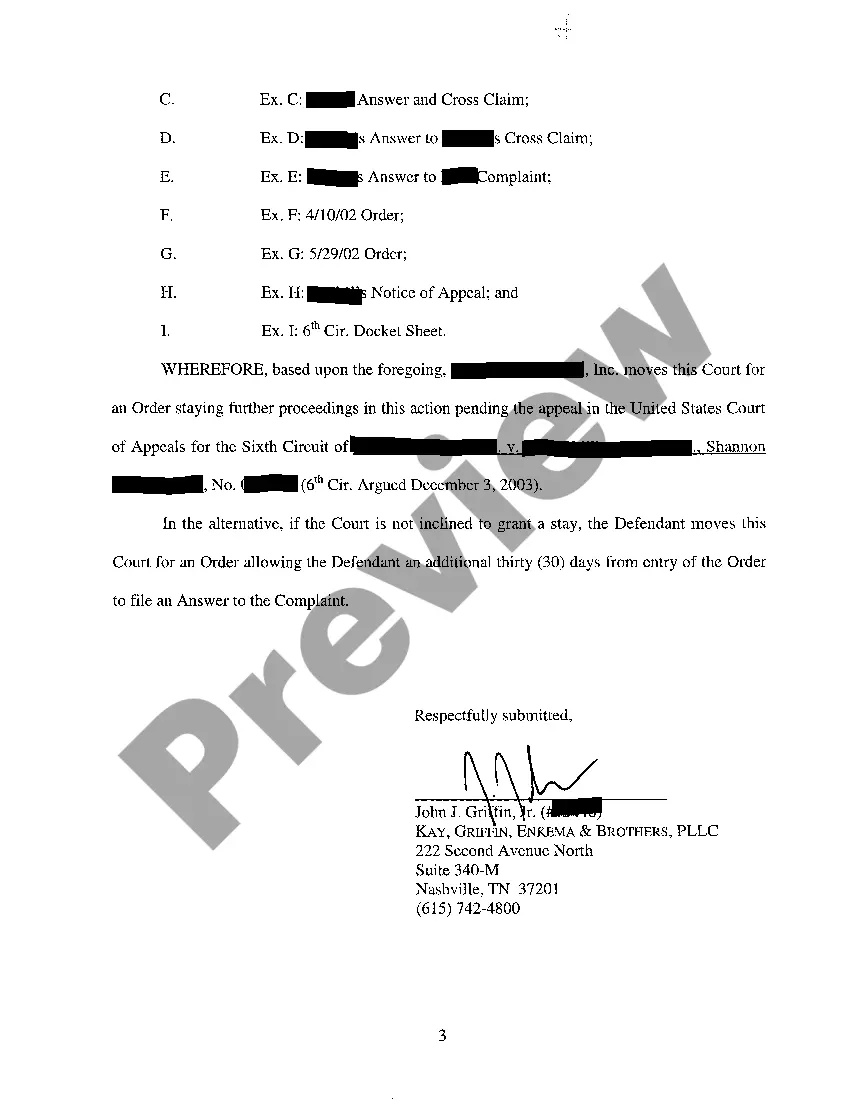 Get A02 Motion For Stay of Proceedings Pending Appeal Preview A02 Motion For Stay of Proceedings Pending Appeal