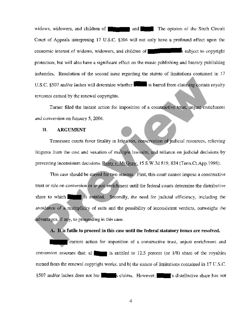 Preview A04 Memorandum In Support of Motion For Stay of Proceedings