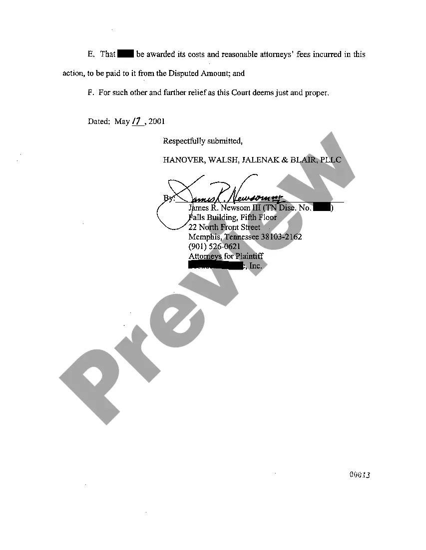Get A05 Complaint For Interpleader And Declaratory Relief Preview A05 Complaint For Interpleader And Declaratory Relief