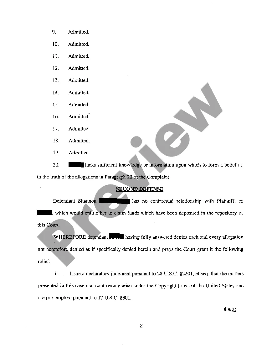 Preview A07 Answer And Cross Claim to Complaint to Collect Royalties Under Copyright