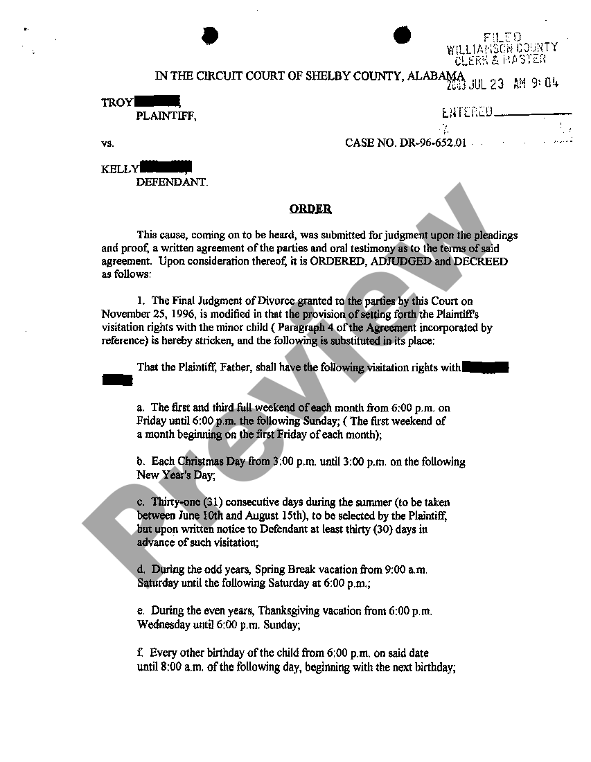 Petition For Custody Form Tennessee With Modify US Legal Forms