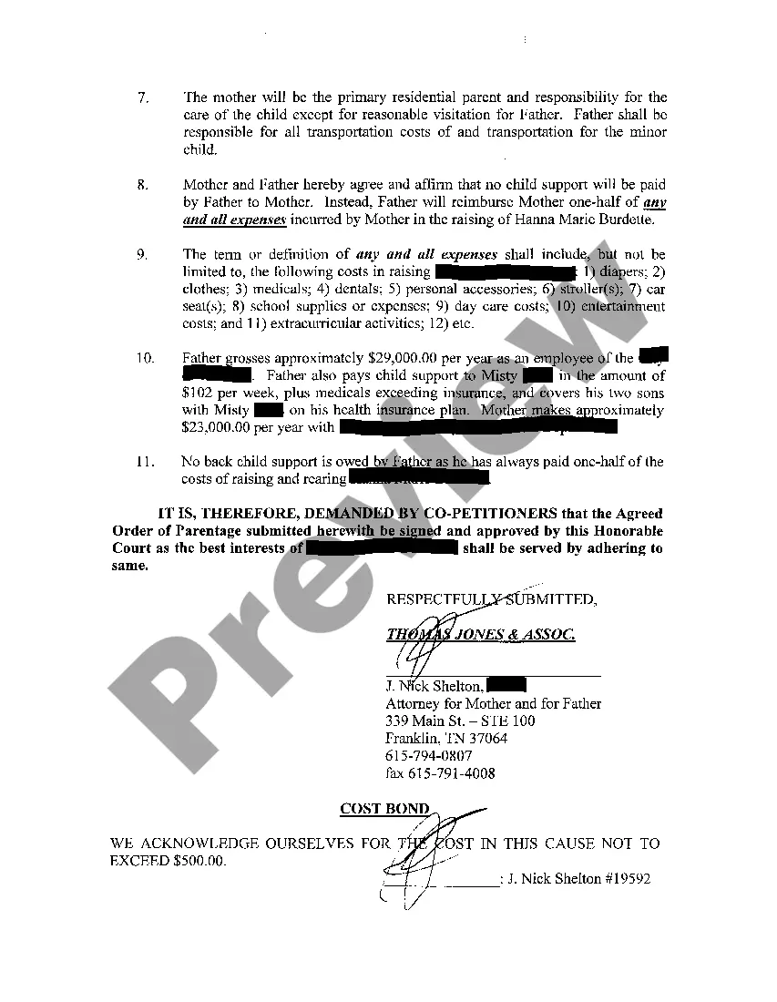 Preview A01 Paternity Petition