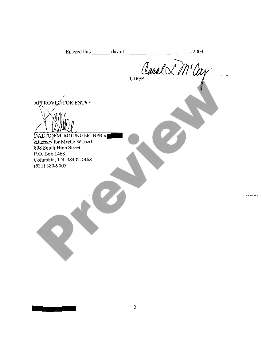 Preview A04 Order Removing Trustee Appointing Successor