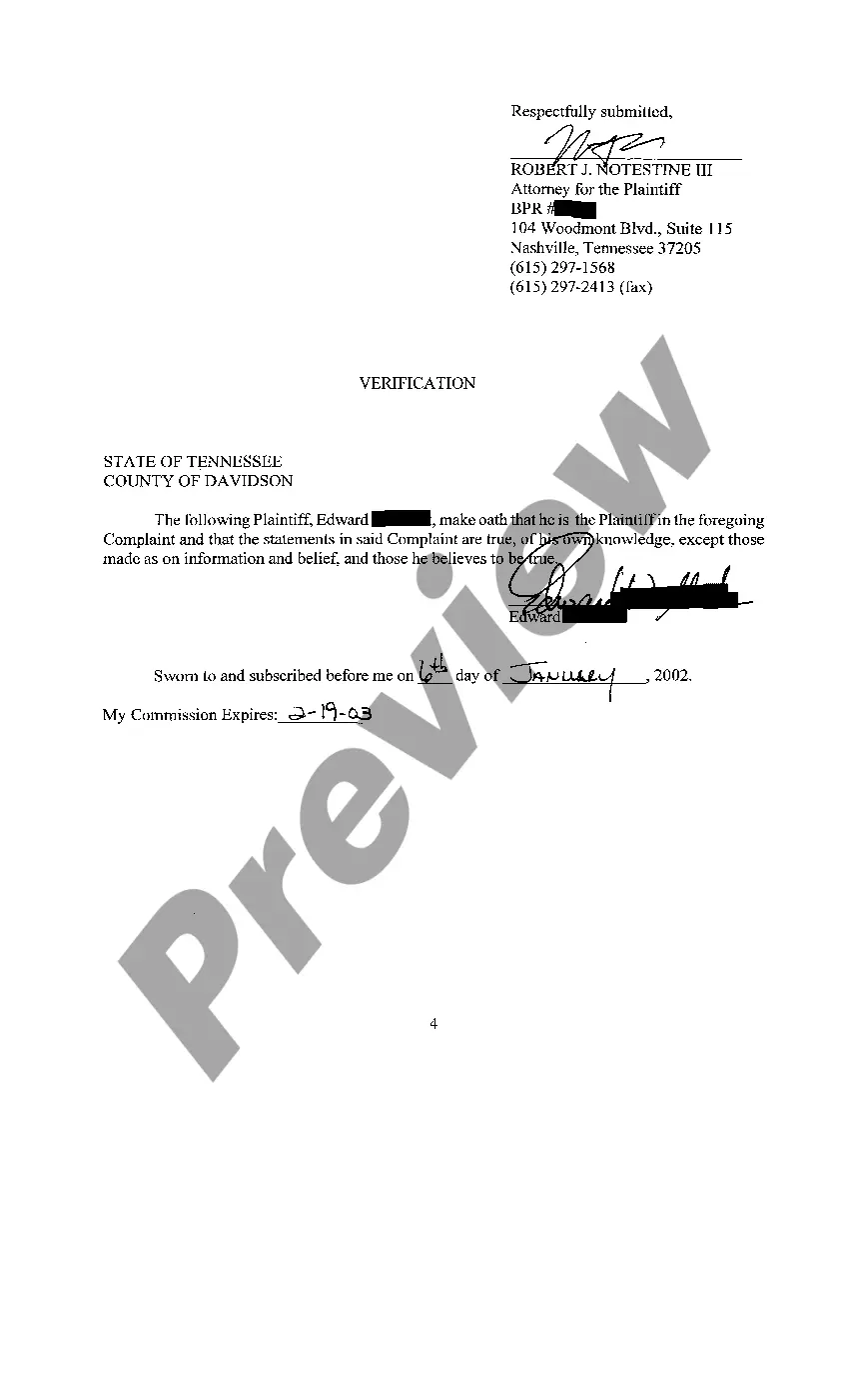 Preview A01 Complaint by Owner to Assume Possession of Property